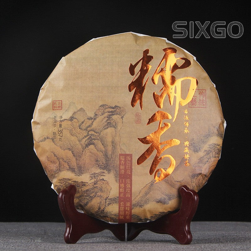 357g Glutinous Rice Fragrant Tea Cake Pu'er Tea High-quality Yunnan Ripe Tea