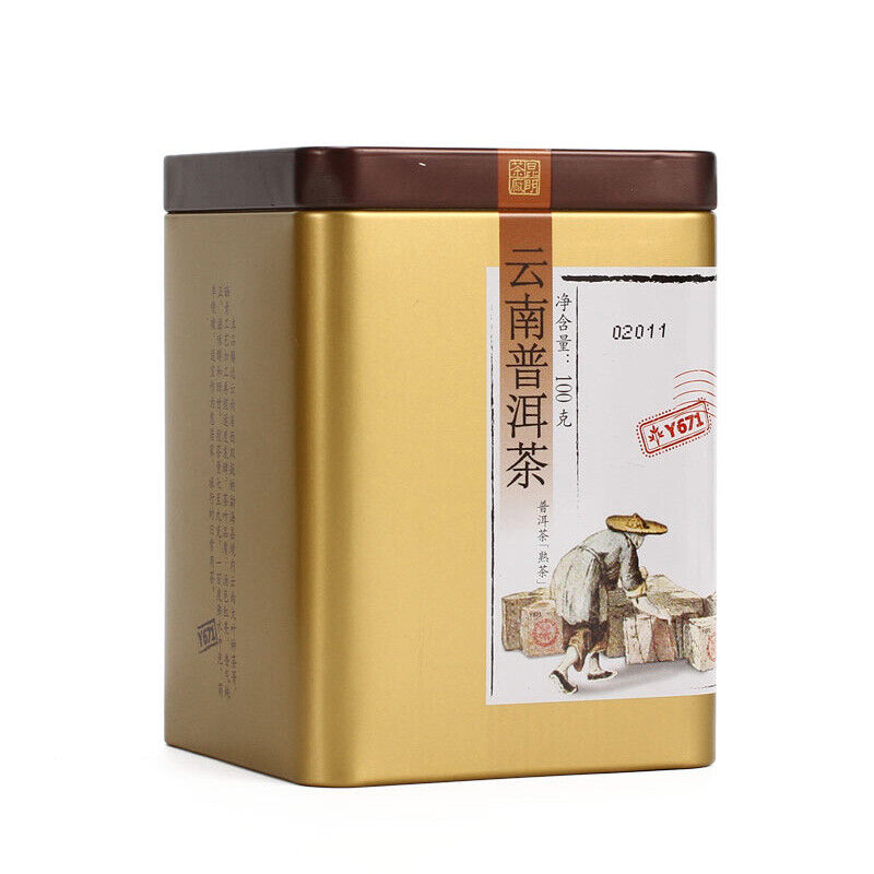 ChinaTea Brand Classic Y671 Yunnan Pu'er Tea Puer Ripe Tea Loose Tea 100g Tin