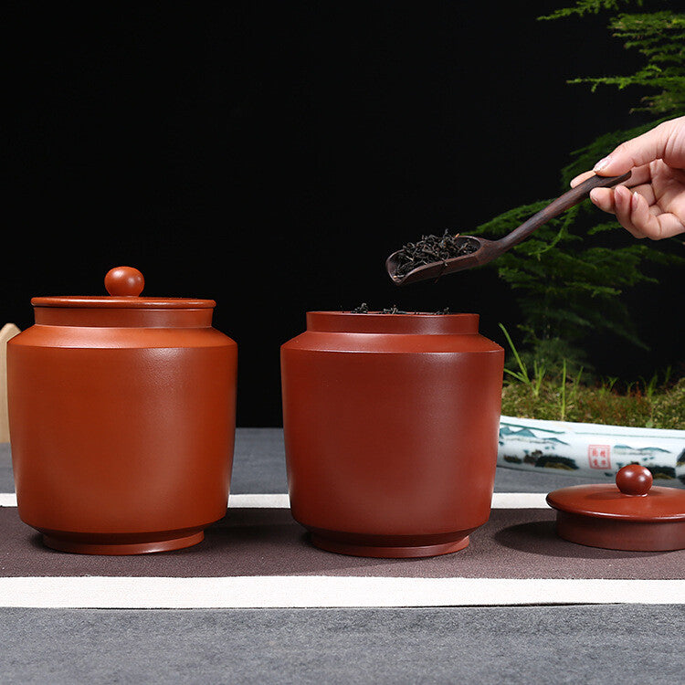 Real Yixing Zisha Tea Candy Solid Color Sealed Lid Tea Canister For Loose Tea