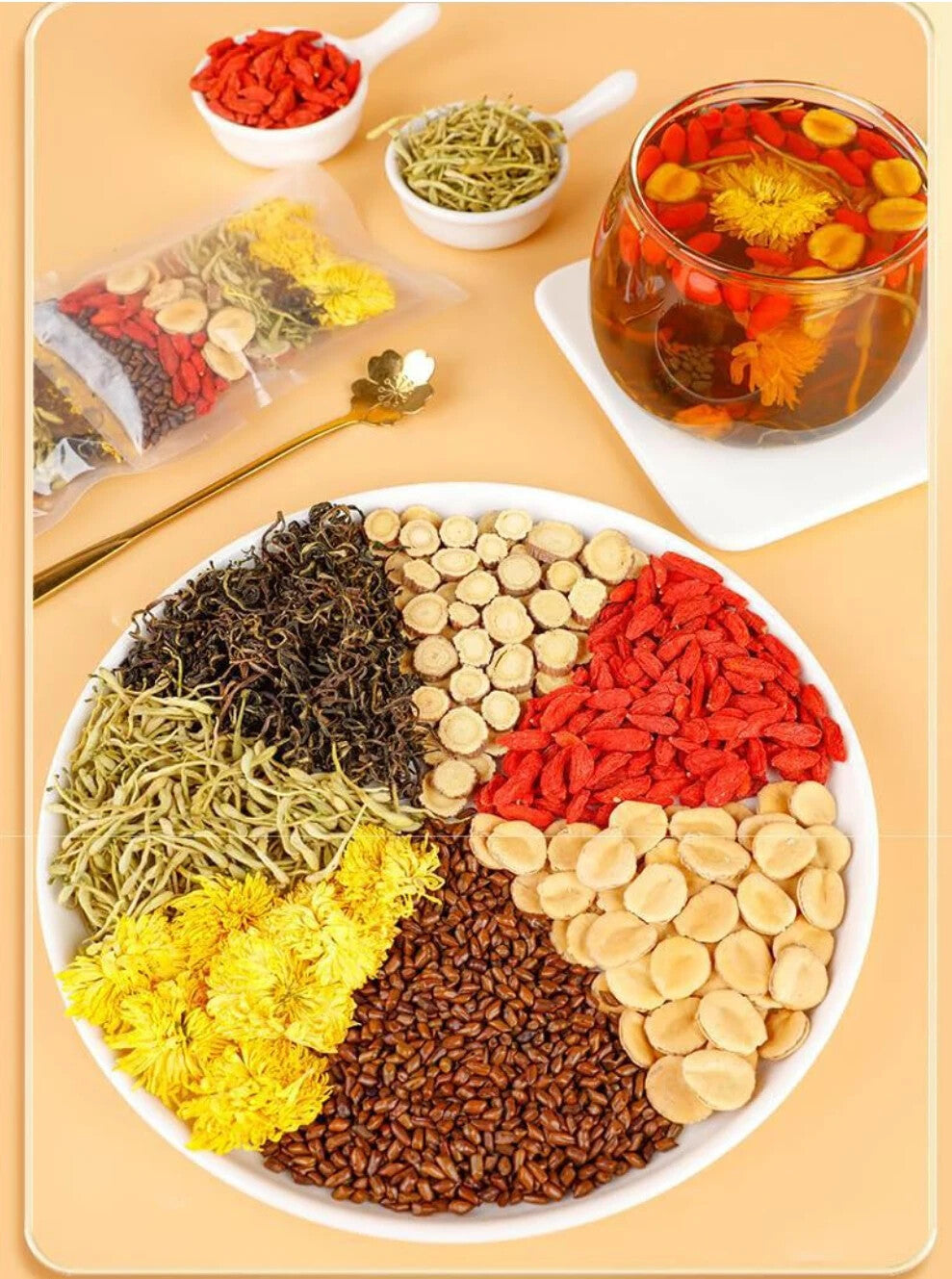 Health Tea Bulk Packaged Slimming Tea Bags Dandelion and Wolfberry Blended