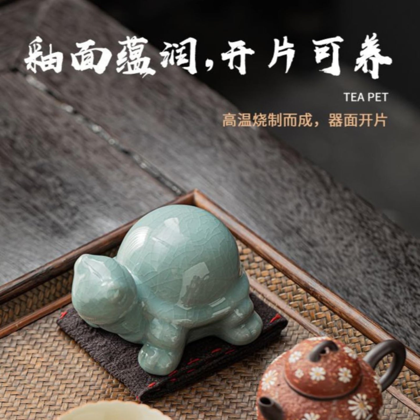 Ceramic Tea Pet Ornament 10cm Teapot Cover Holder Tea Table Decor Tea Ceremony