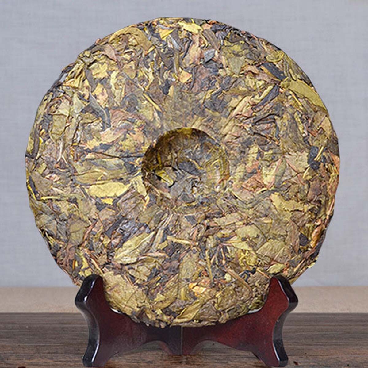 Puerh Tea cha Tea Ancient Tree Golden Leaf Snowy Mountain Yunnan Big Leaf 357g