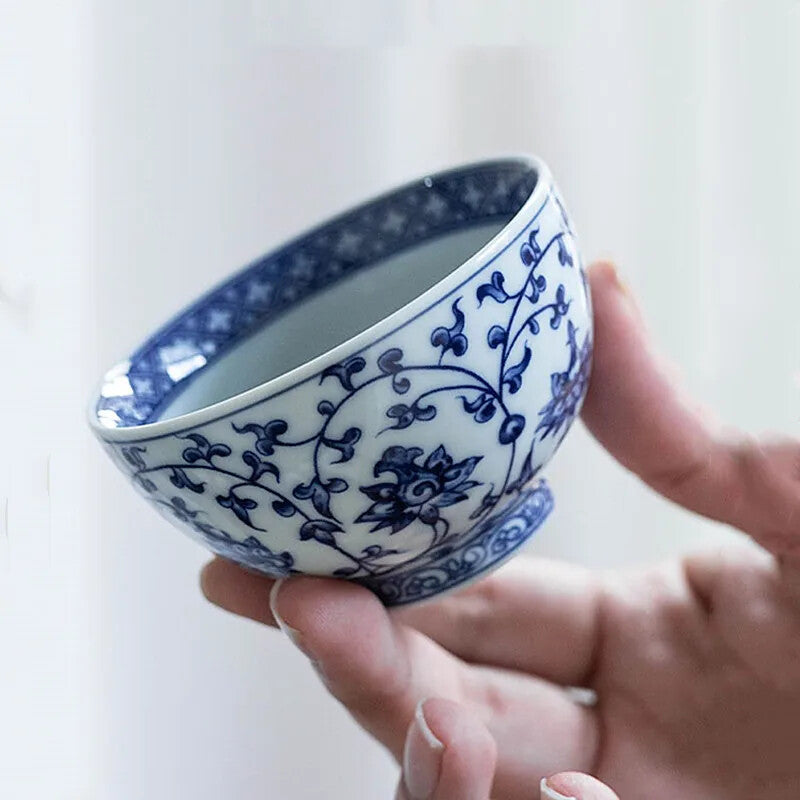1Pc Chinese Blue and White Porcelain Teacup High-quality Ceramic Tea Cup Tea Set