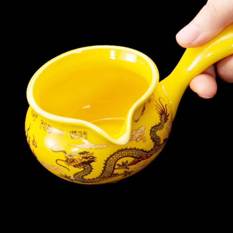 Automatic Tea Set Porcelain Dragon Print Tea Pot Matching Tea Cup Pitcher New