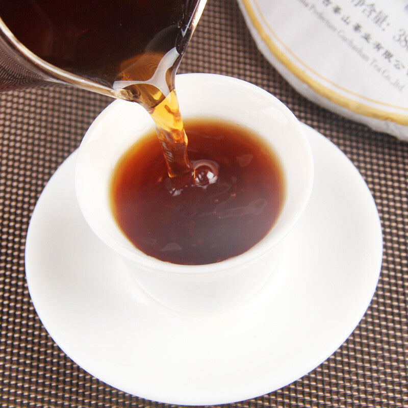 Long Yuan No. Pu'er Ripe Tea Cake Ancient Tree Yunnan Seven Seeds Cake 380g/cake