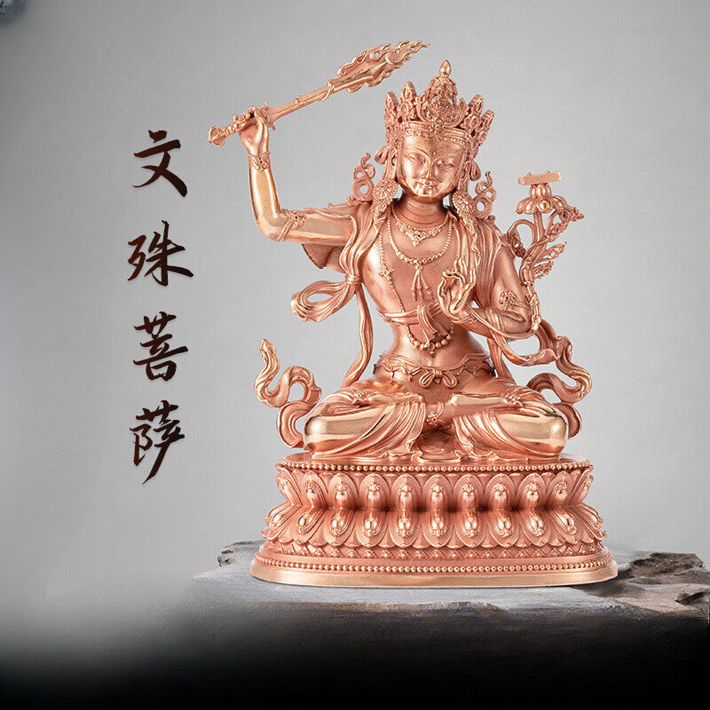 Two Armed Manjusri Bodhisattva Buddha Tibetan Bronze Samantabhadra Ornament