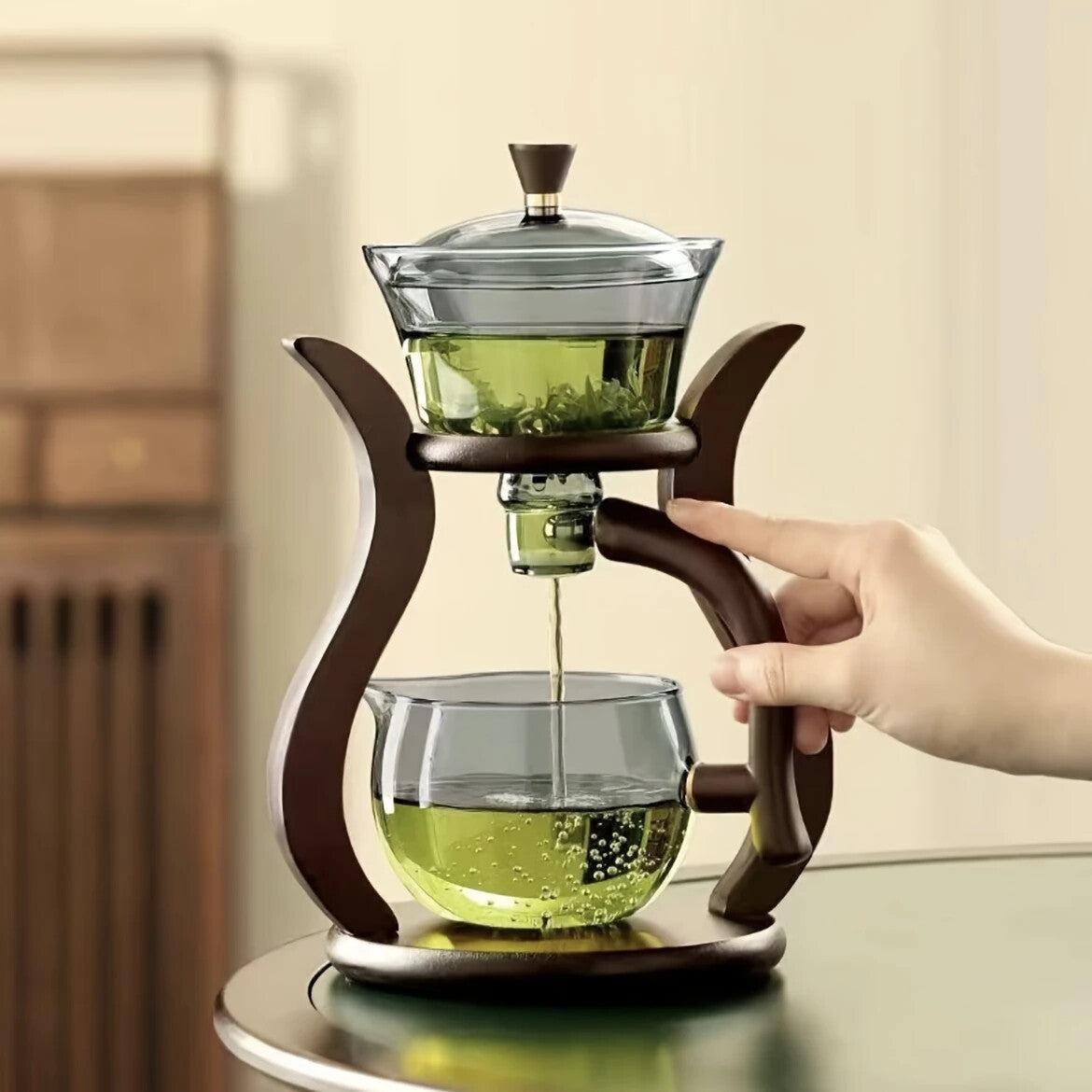 New Kung Fu Tea Set Semi Automatic Glass Teapot Set Magnetic Switch Teacup Set