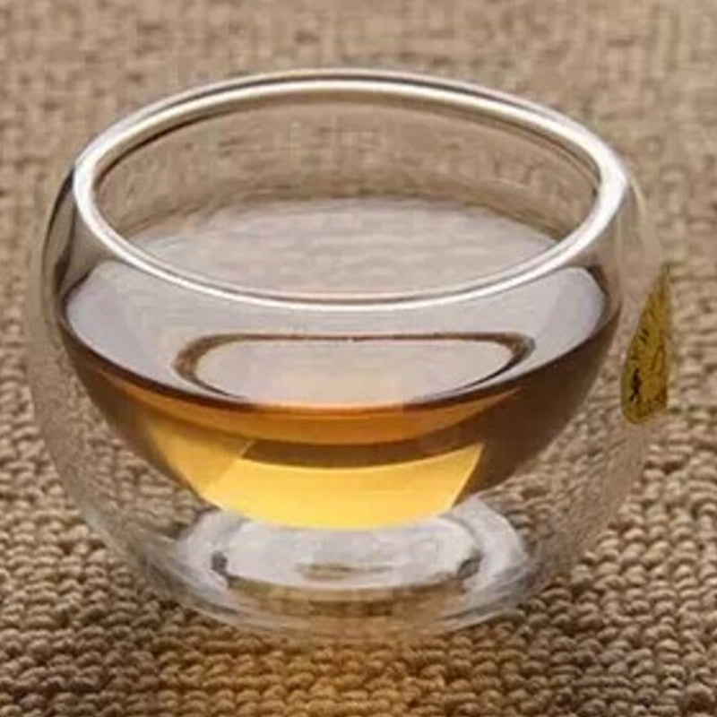 Tea Set 6Pcs Double Wall Glass Chinese Tea Cup Transparent Heat Proof Teacup Set
