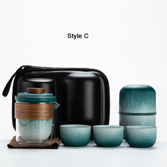 Ceramic Teapot Tea Cup Portable Travel Tea Set