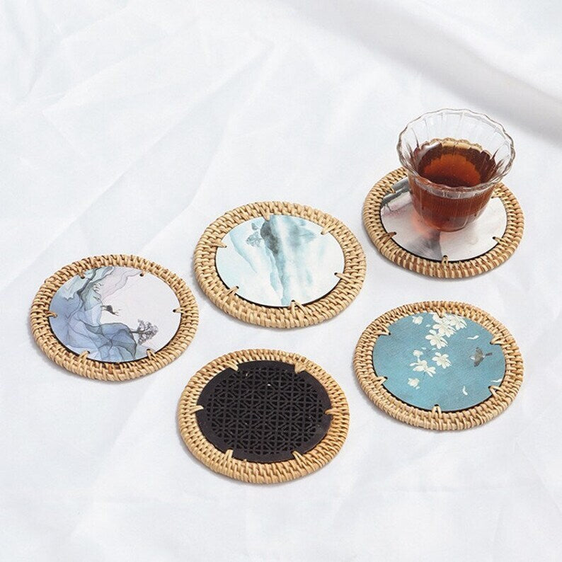 Bamboo Mat|Straw Tea Mat|Coaster|Teacup Mat|Cup Pad