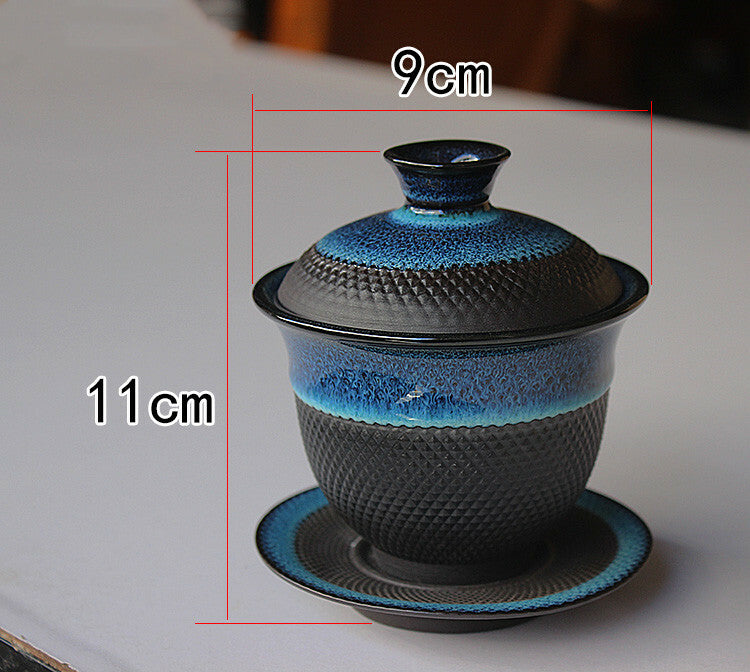 Dehua Kiln change Ceramic Gaiwan Tea cup Handmade Tea tureen Chinese Retro Tea