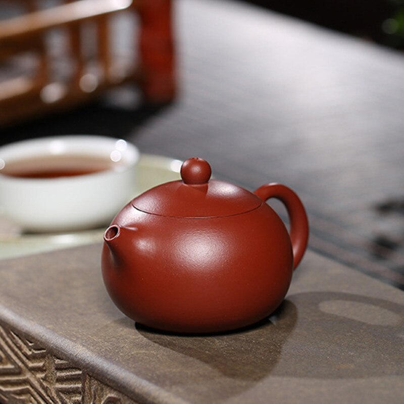 3.8" Handmade Purple Clay Teapots Xishi Tea Pot Ball Hole Filter Kettle Tea Set