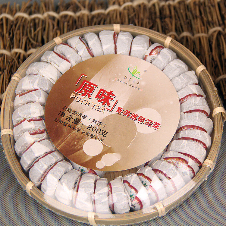 Yunnan Pu'er Tea Hongyuan Tea Original Puer Tea Mini Tuo Tea Ripe Tuocha 200g