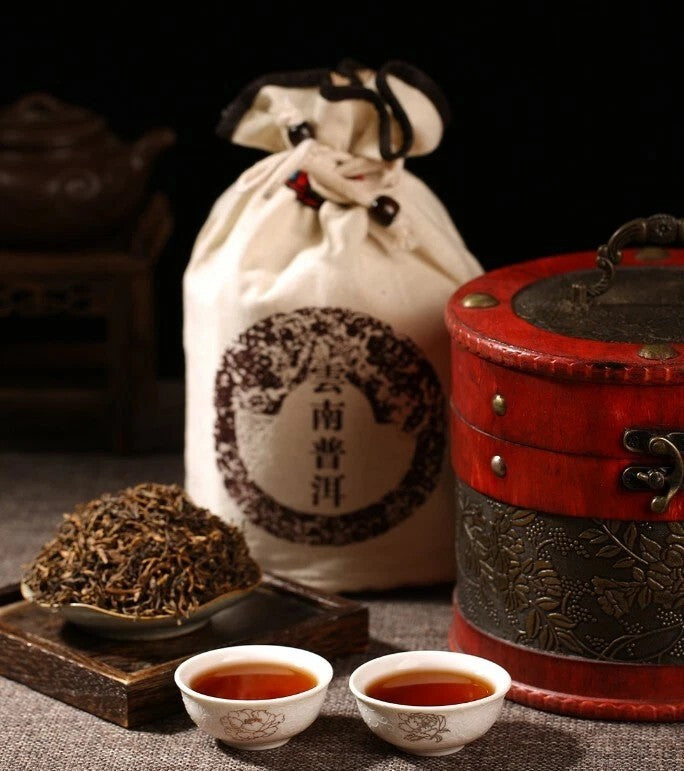 500g Gold bud GongTing Puerh tea bulk pu'erh Ripe tea Old trees old leaves tea