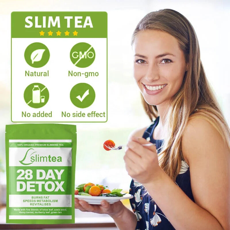 Chinese Herbal Slimming Flat Belly Tea 28 Days Detox Burn Tummy Tea