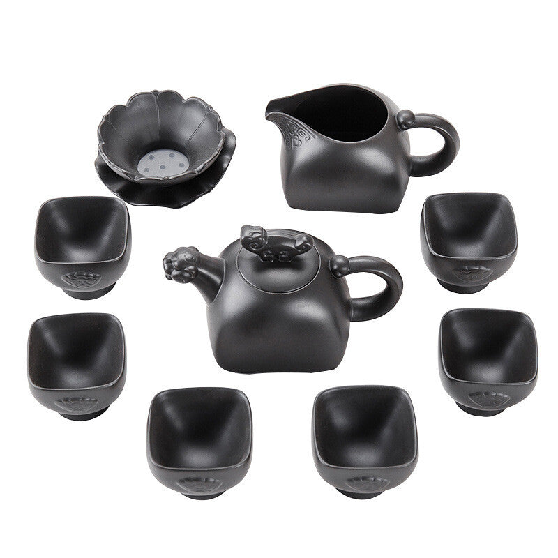 Complete Tea Set True Yixing Zisha Tea Pot Pitcher Matching Tea Cup Filter Net