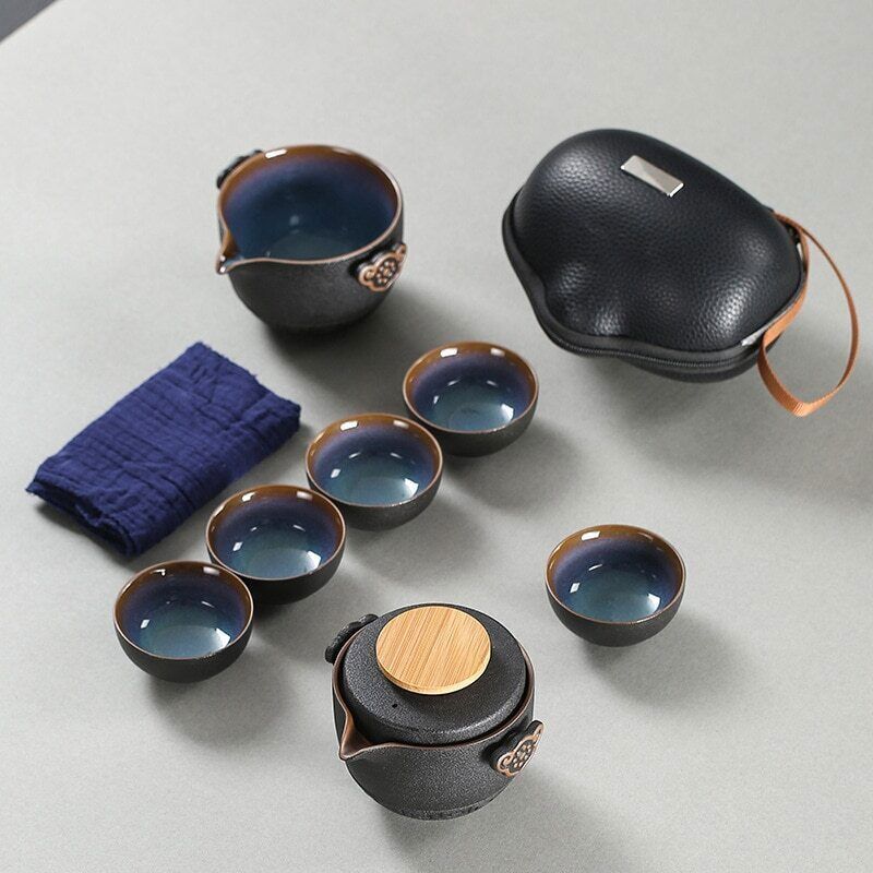 Outdoor Travel Tea Set Tea Set Ceramic Portable Teapot Porcelain Teaset Gaiwan