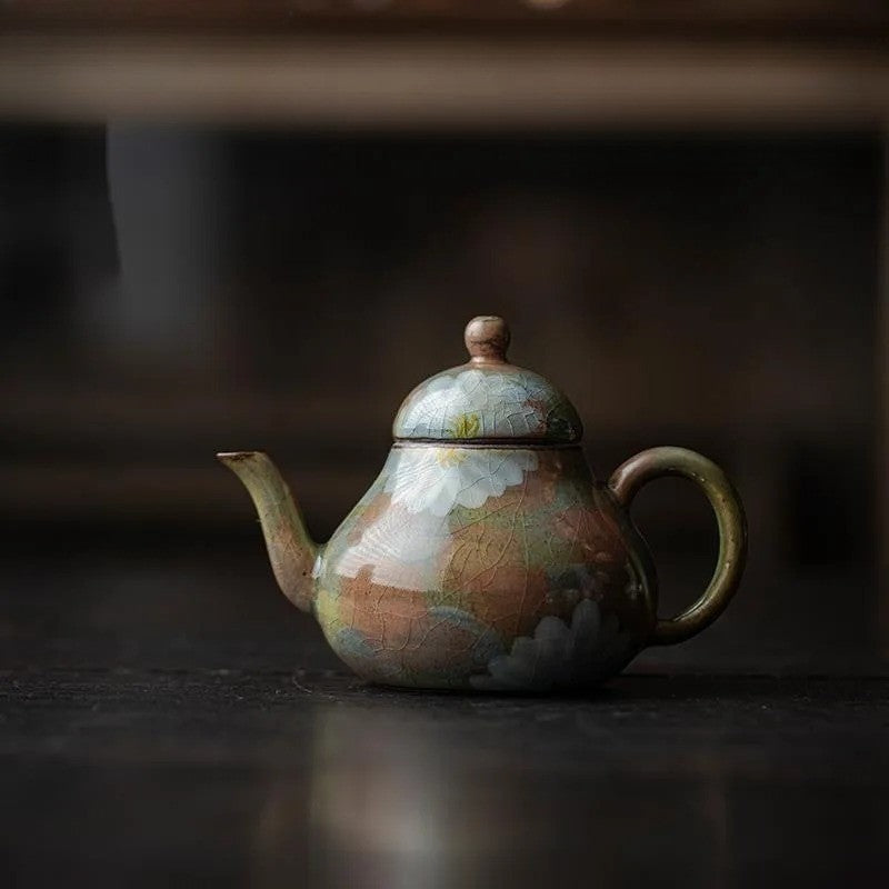 Cracked Glaze Hand-painted Tea Pot Handmade Teapot Tea Soaking Kettle