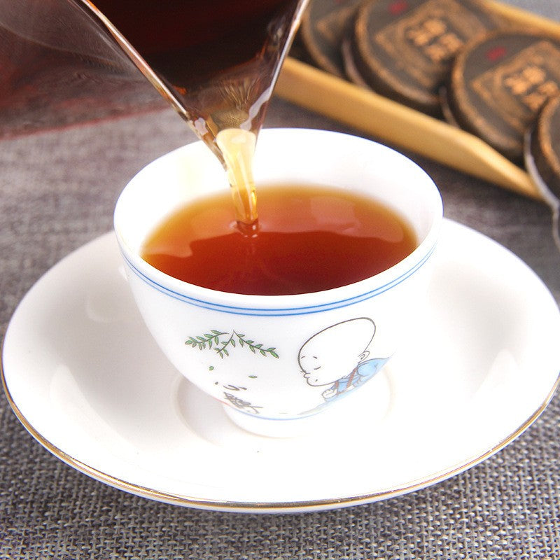 500g Yunnan Tangerine Peel mellow aroma Pu'er Tea Ripe Tea Bulk Mini Tea Cake