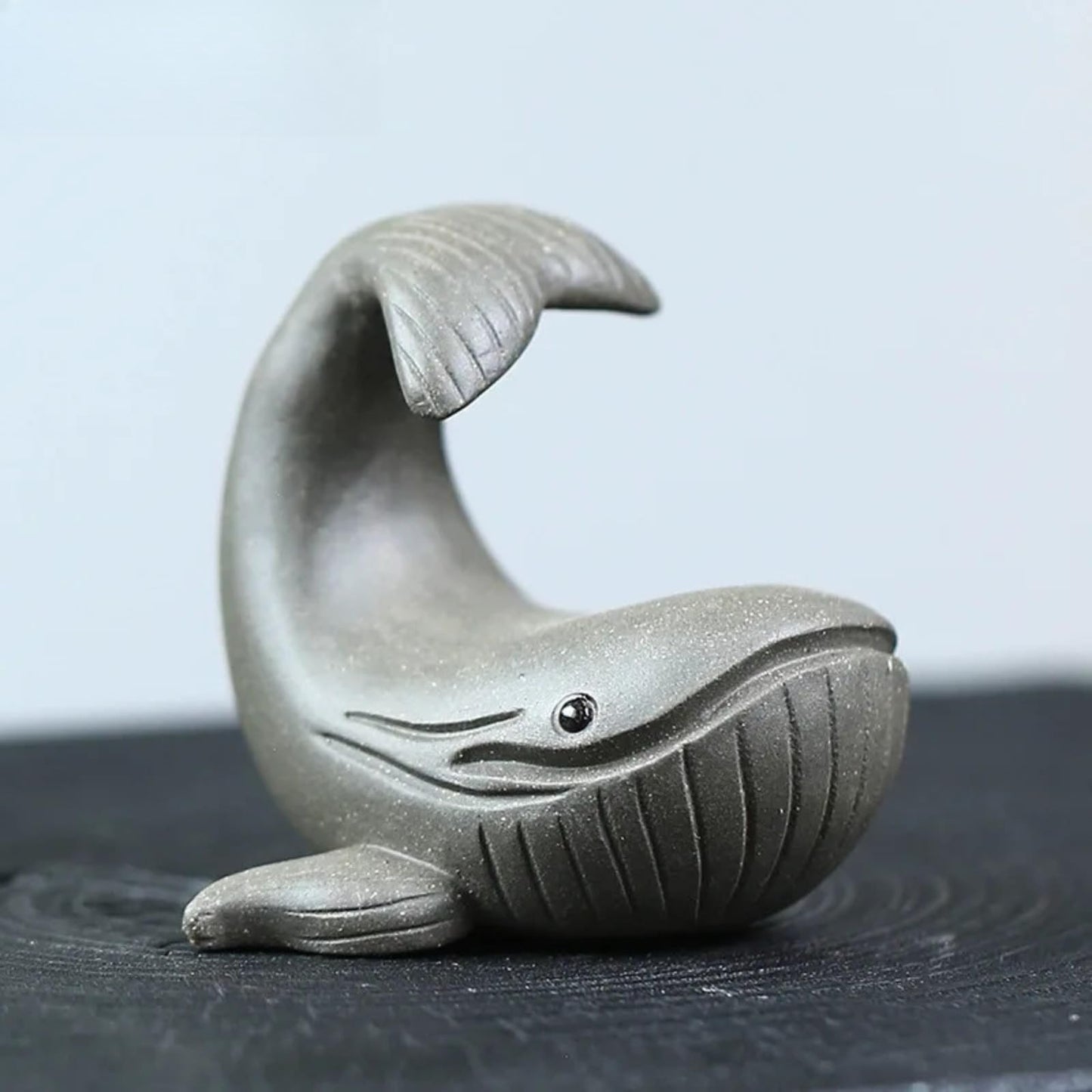 Purple Clay Whale Teapot Lid Holder Tea Pet 6.5cm Vintage Tea Statue Ornaments