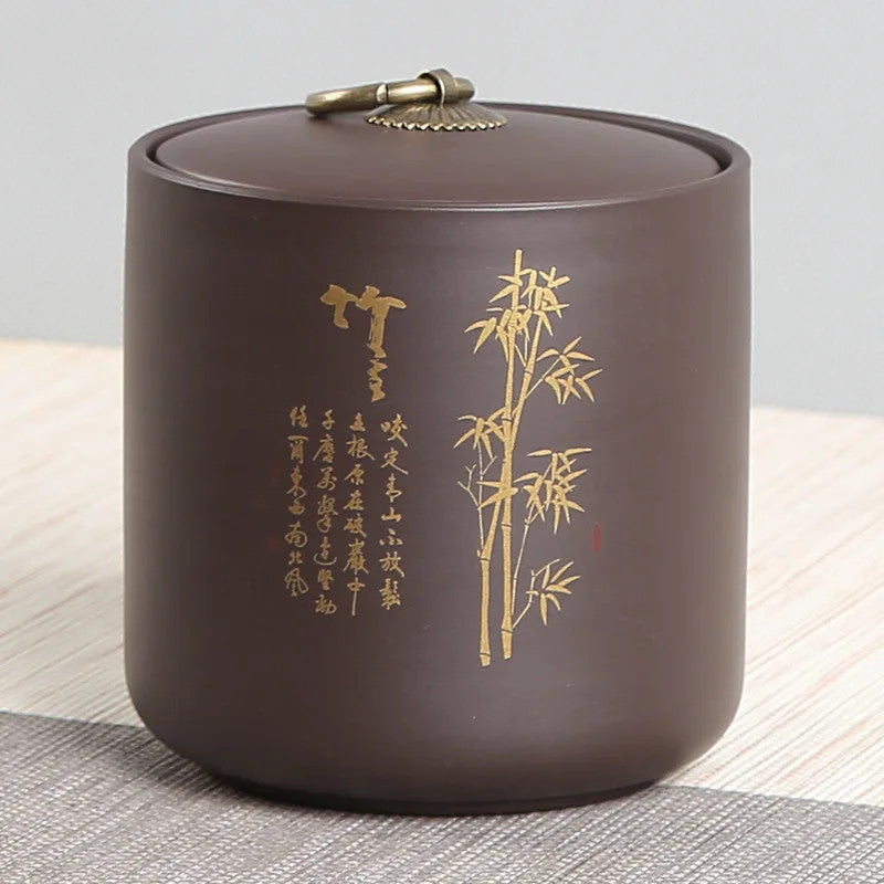 Purple Clay Tea Tin Sealed Pot Tea Container Yixing Zisha Teaware Accessories