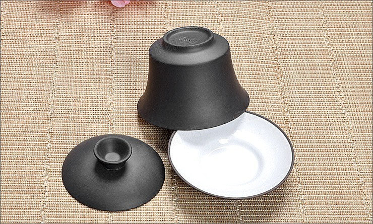 Chinese Yixing Tea Set Zisha Tea Cup with Lid Saucer Gaiwan Simple Usage for Tea