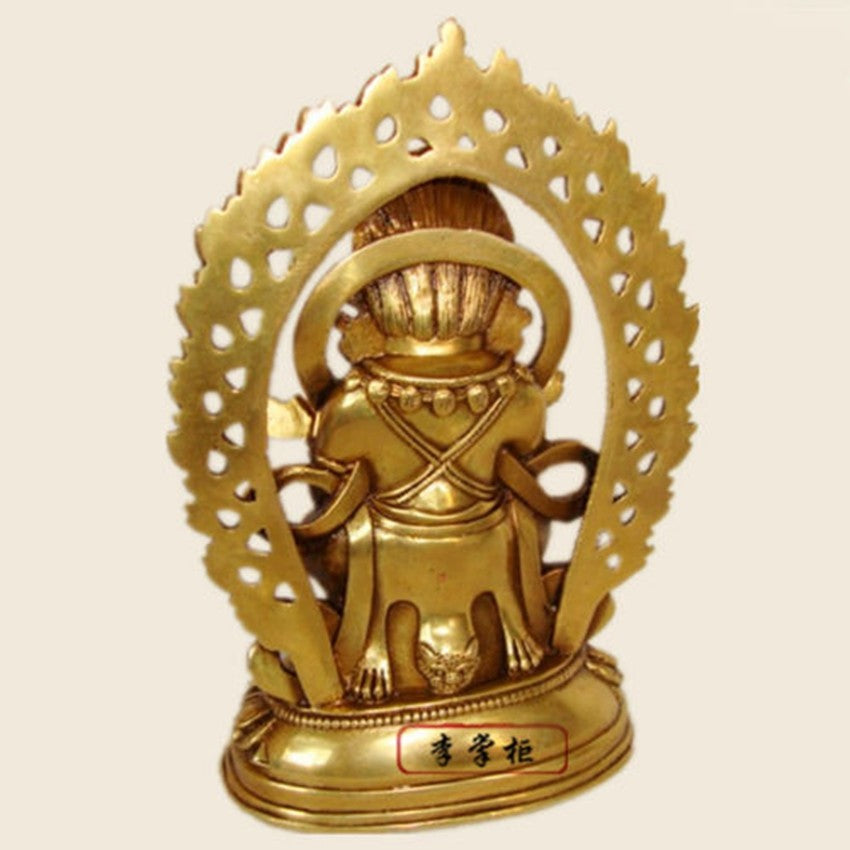 Tibet Tibetan Buddhist Handmade Brass Statue Mahakala Two Arm Maha Gala Mahakala