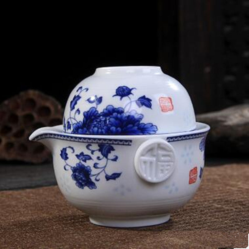 Tea Set Include 1 Pot 1 Cup Elegant Gaiwan Easy Teapot Kettle Porcelain Tea Pot