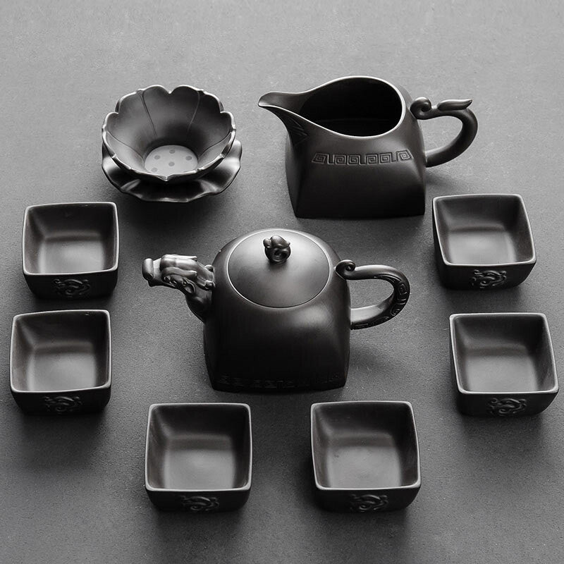Complete Tea Set True Yixing Zisha Tea Pot Pitcher Matching Tea Cup Filter Net