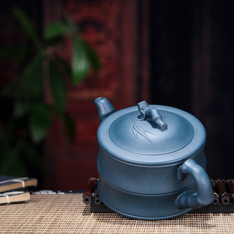 Tea Pot 300cc Real Yixing Zisha Azure Clay Tea Pot Yixing Bamboo Black Tea Pots