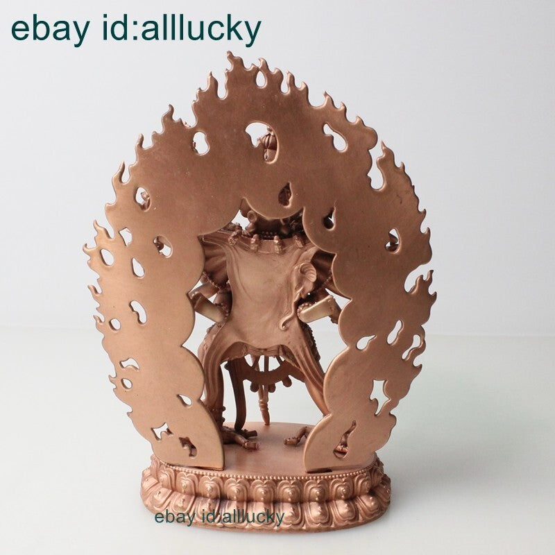 11cm Exquisite Red Copper Carving Cakrasamvara Chakrasamvara Buddha Statue Tibet