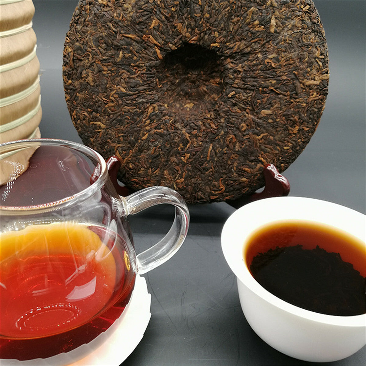 357g Cooked Puerh Tea Chinese Old Pu Erh Yunnan Organic Old Ripe Puer Tea Cake