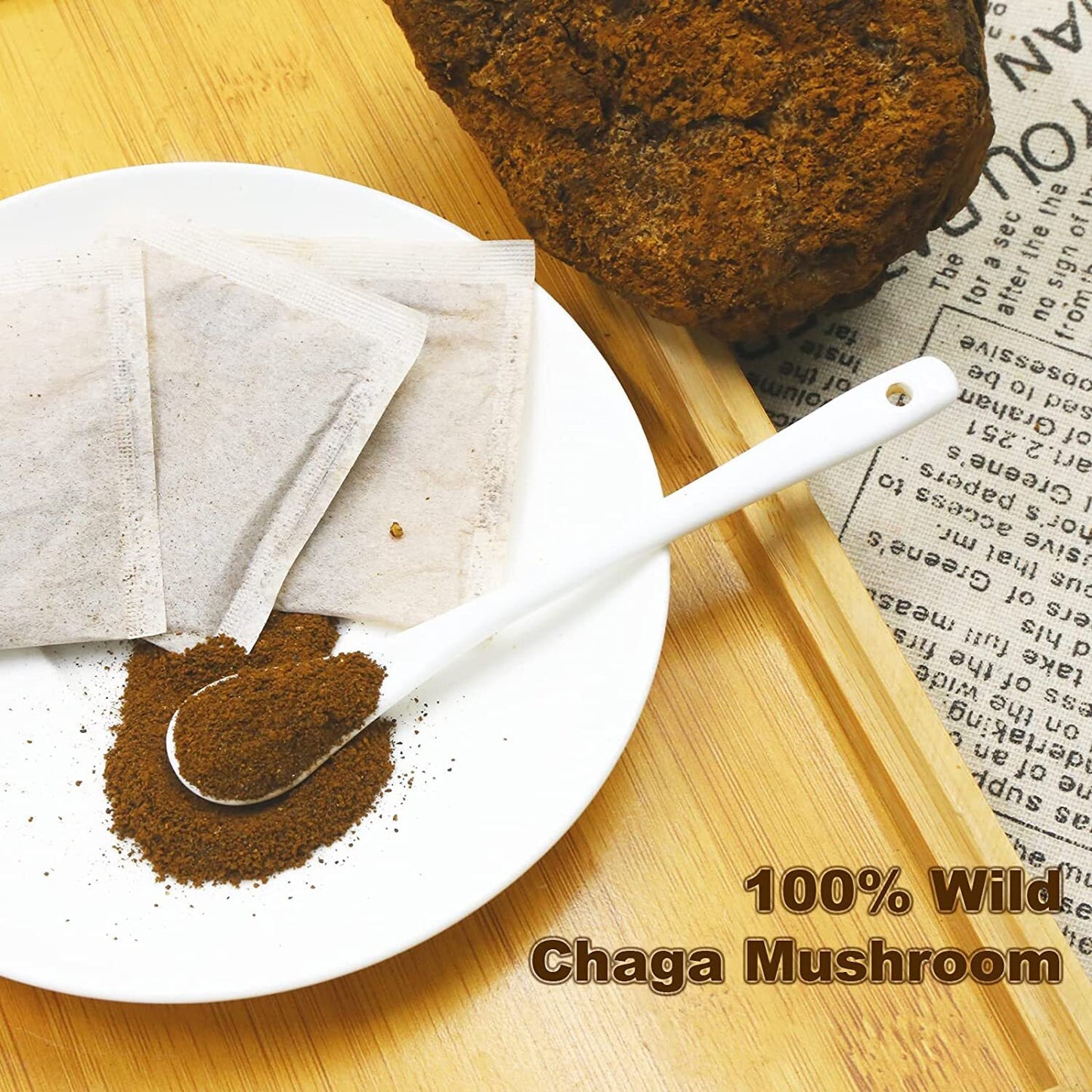 2024 FullChea Chaga Tea Bags, 2g * 30 Teabags - Premium Chaga Herbal Tea