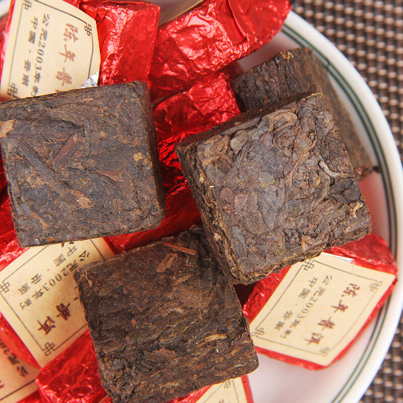 Top-Grade Small Golden Brick Pu'er Tea Square Brick Cooked Tea Black Tea 500g