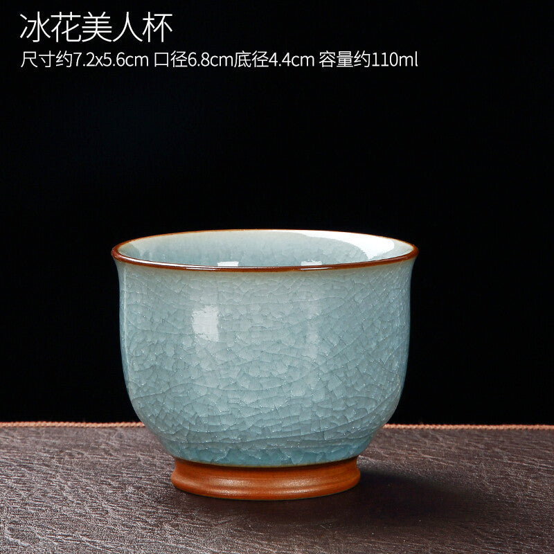 Ru Kiln Cup Kung Fu Tea Cup Ceramic Tea Cup Tea Set Ice Cracked Cup For Puer Tea