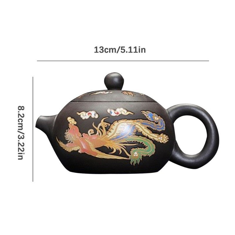 Color Changing Teapot Zisha Chinese Dragon Phoenix Teapot Purple Sands Teapot