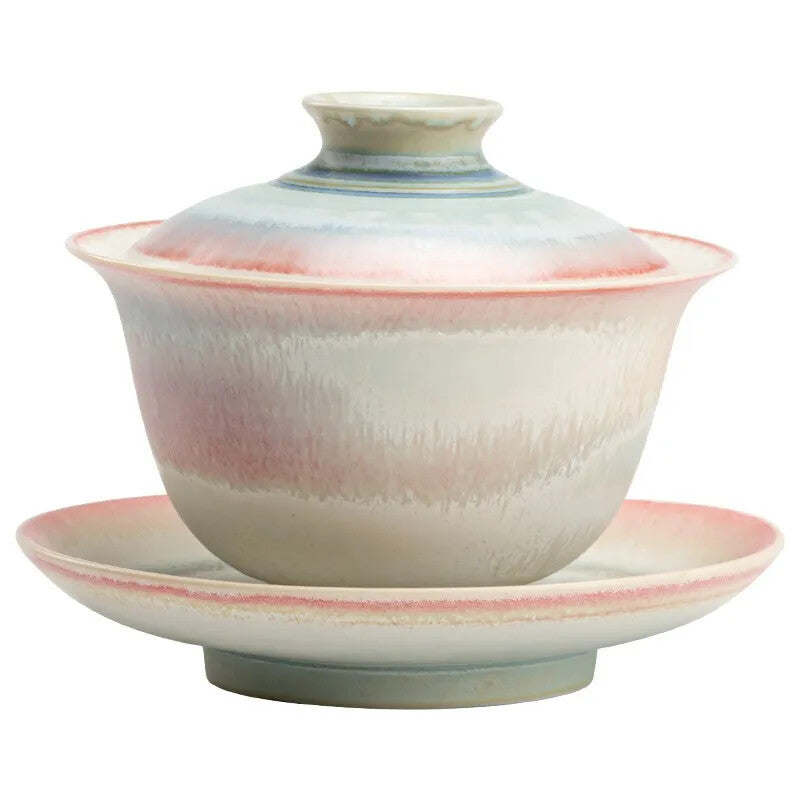 Kiln Change Pink For Tea Chinese Jingdezhen Tureen Teaware Set Tea Bowl Tea Cups