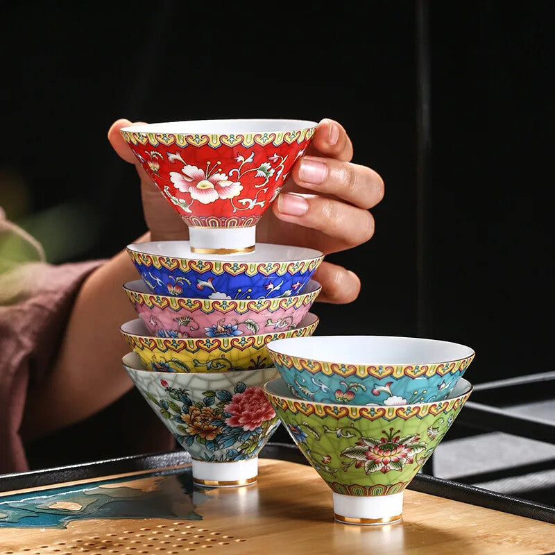 Jingdezhen Ceramic Teacup Hand Painted Phnom Penh Tea Cup Handmade Tea Set