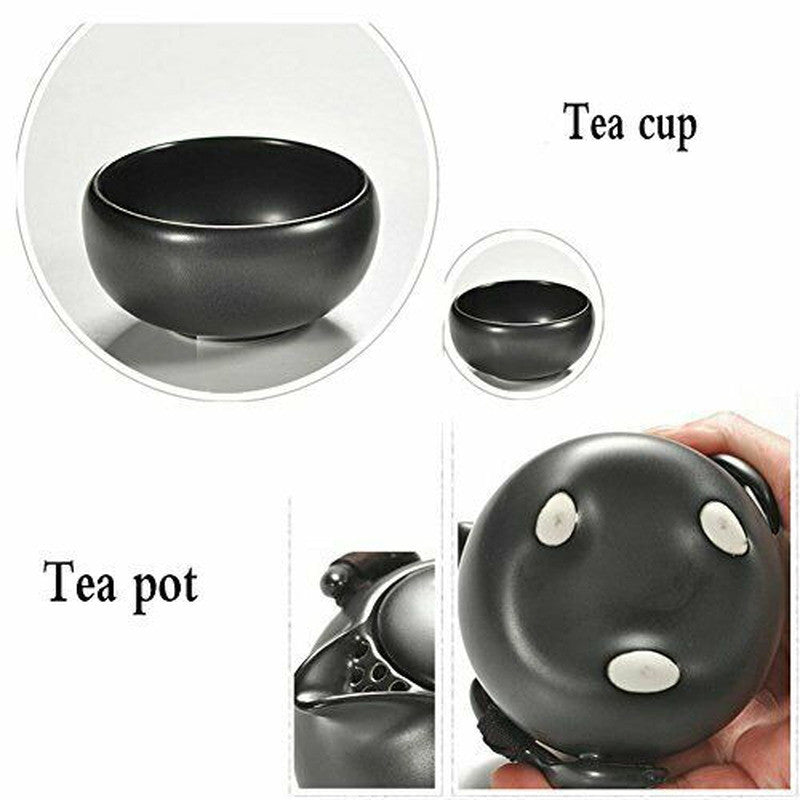 Portable Ceramic Kungfu Tea Set Chinese Style Handmade Teapot and Teacups Travel