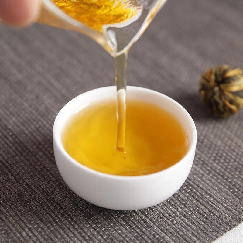 500g Organic Dian Hong Blooming Tea Ball Dragon Pearl Handmade Yunnan Black Tea