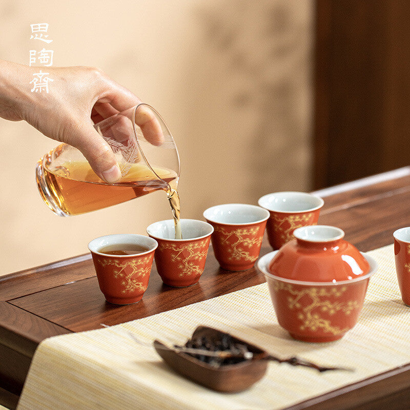 Pine Needle Guest Cup Retro Ceramic Tea Cup Master's Cup Kung Fu Tea Set Tea Cup