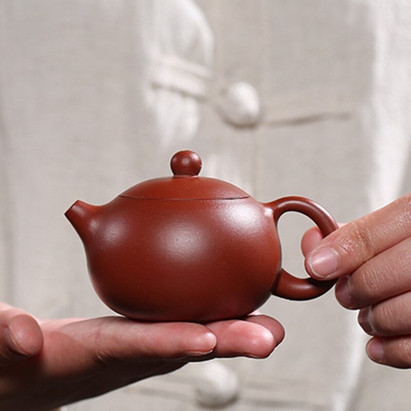 3.8" Handmade Purple Clay Teapots Xishi Tea Pot Ball Hole Filter Kettle Tea Set