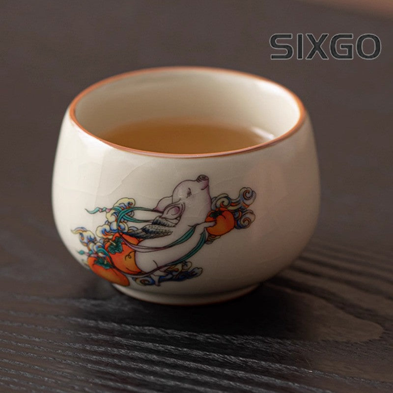 5.5cm Ceramics Teacup Master's Cup Single Cup Tea Tasting Cup Tea Cup Ornament