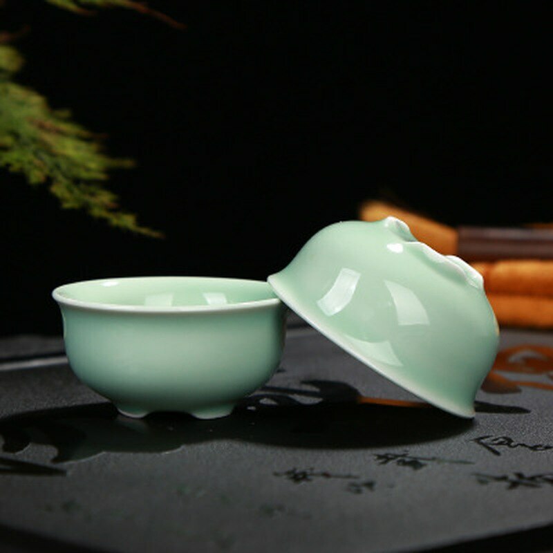 Tea Set Longquan Celadon Ceramic Tea Set Fish Cup Kung Fu Teaset Teapot Teacup