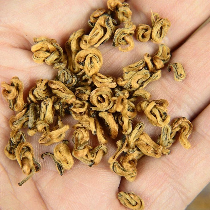 500g Yunnan golden snail black Tea BiLuoChun black tea,Dian Hong JinSi Snail tea
