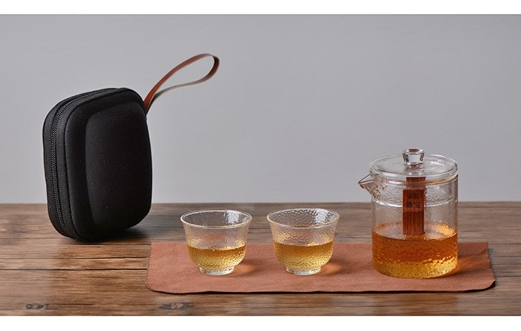 All-in-One Portable Travel Glass Tea Sets Tea Pot Cup Camping Watering Teaware