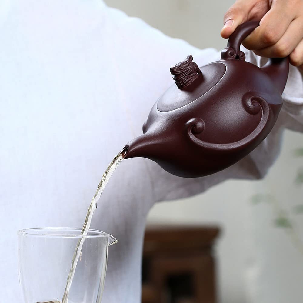 420ml Yixing Purple Clay Kettle Handmade Teapot Tea Set Tea Ceremony Home Decor