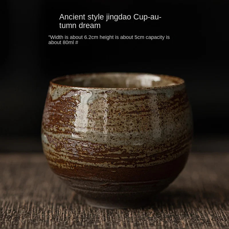 Handmade Stoneware Tea Cup Porcelain Kung Fu Tea Set TeaCup Small Single Cup