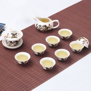 Chinese Kungfu Tea Set Porcelain Gaiwan Tureen Covered Tea Bowl Tea Cup Portable