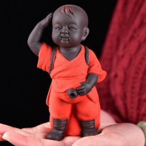 creative tea pet yixing zisha monk pee doll tea strainer boy statue tea play new